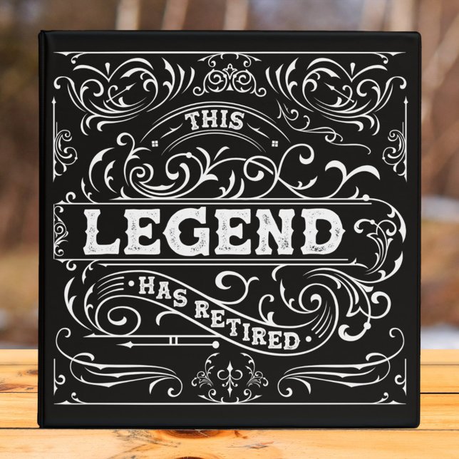 Vintage Black Gold Legend Retirement Guest Book Binder (In situ)