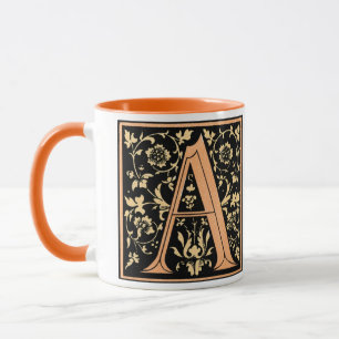 Vintage Black & Gold Letter 'A' - Mug