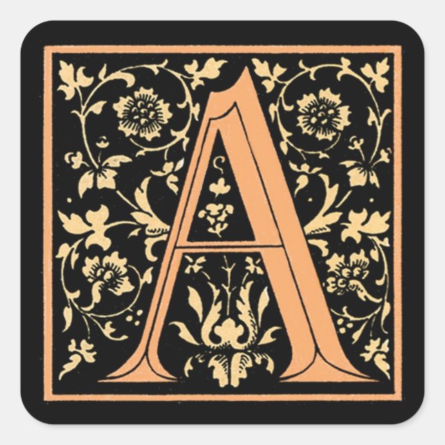 Vintage Black & Gold Letter ‘A’ - Sticker (Front)