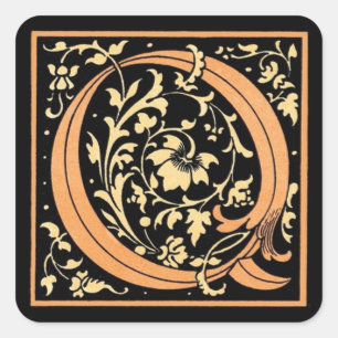 Vintage Black & Gold Letter ‘Q’ - Sticker