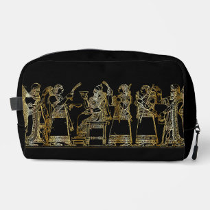 Vintage Black Gold Persian Relief Accessory Case Dopp Kit