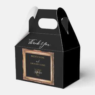 Vintage Black & Gold Wedding Favor Box