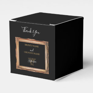 Vintage Black & Gold Wedding Favor Box