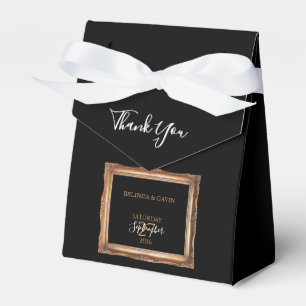 Vintage Black & Gold Wedding Favor Box