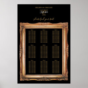 Vintage Black & Gold Wedding Seating Chart