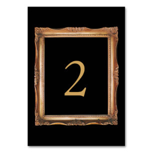 Vintage Black & Gold Wedding Table Number