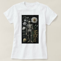 Vintage Black Gothic Skeleton with Dark Florals