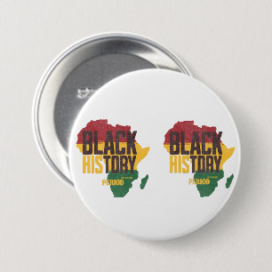 Vintage Black History Period Africa Map Pan- 3 Inch Round Button