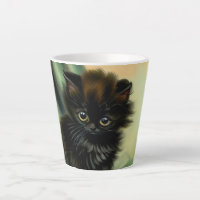 Vintage Black Kitten Illustration