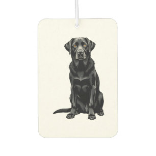 Vintage Black Labrador Retriever Dog Portrait Illu Air Freshener