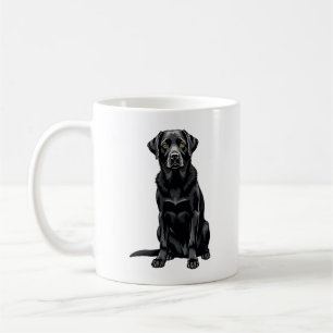 Vintage Black Labrador Retriever Dog Portrait Illu Coffee Mug