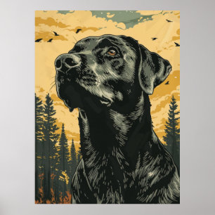 Vintage Black Labrador Retriever Posters