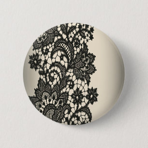 Vintage black Lace beige Paris fashion 2 Inch Round Button