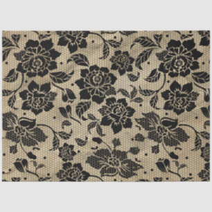 Vintage Black Lace decoupage Tissue Paper
