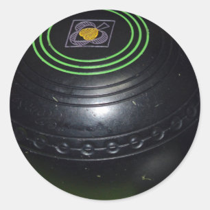 Vintage Black Lawn Bowl, Classic Round Sticker