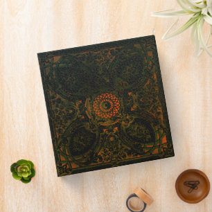 Vintage Black Leather Orange Book of Shadows Binder