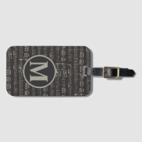 Vintage Black music note Pattern Monogram