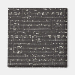 Vintage black music note Pattern Musician  Magnet
