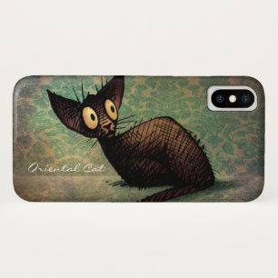 Vintage Black Oriental Shorthair Cat Case-Mate iPhone Case