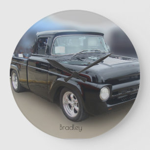 Vintage Black Pickup   Large Clock
