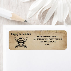 Vintage Black Pirate Skull Address