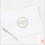 Vintage Black Plaid Christmas Return Address Classic Round Sticker<br><div class="desc">Vintage Black Plaid Christmas Return Address Classic Round Sticker</div>