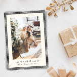 Vintage Black Plaid Two Vertical Photos Christmas Holiday Card<br><div class="desc">Celebrate the season in timeless style with this Vintage Black Plaid Christmas Holiday Card. Featuring a classic black plaid background and space for two vertical photos, this card effortlessly blends tradition with modern elegance. Perfect for sharing your favourite memories while embracing a cozy, vintage vibe, it's the ideal way to...</div>