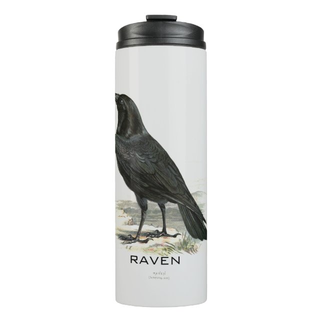 Vintage Black Raven Personalized Thermal Tumbler (Front)