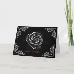 Vintage Black  rose by artD design Card
