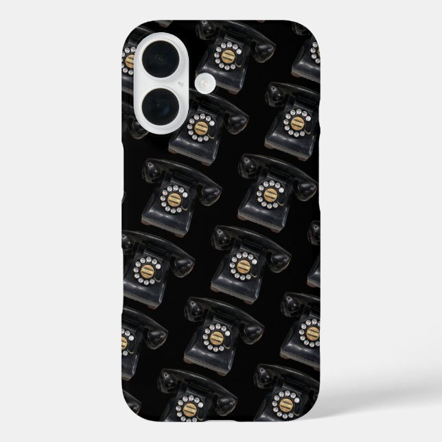 Vintage Black Rotary Phone Case-Mate iPhone Case (Back)