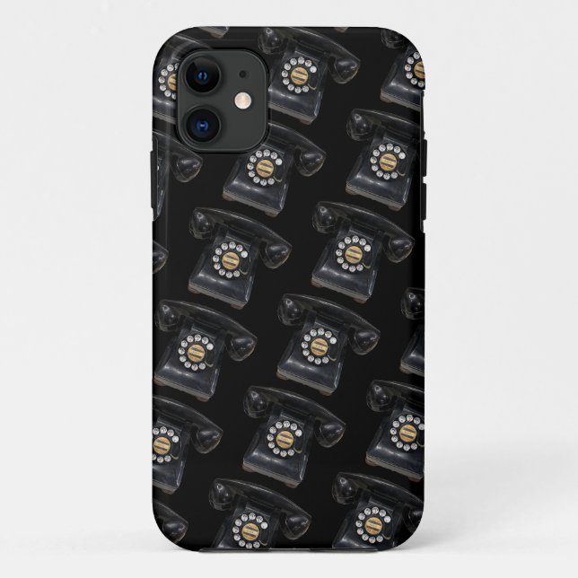 Vintage Black Rotary Phone Case-Mate iPhone Case (Back)