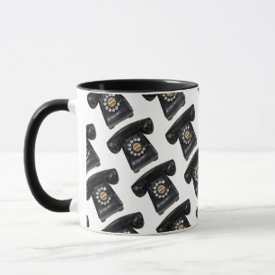 Vintage Black Rotary Phone Mug