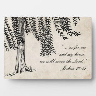 Vintage Black Weeping Willow Tree Plaque