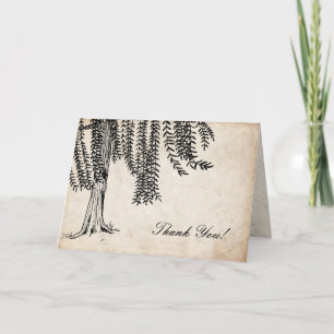 Vintage Black Weeping Willow Tree Thank You