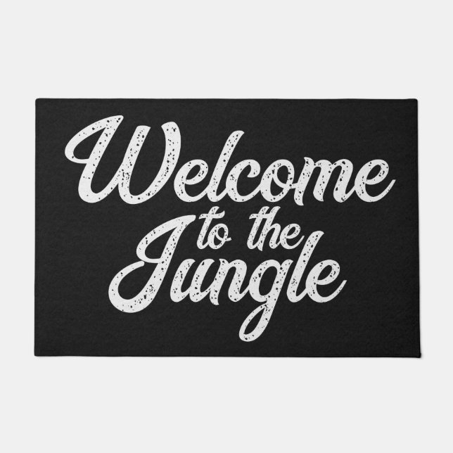 Vintage Black Welcome To The Jungle Doormat (Front)