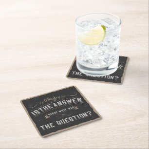 Vintage Black Whiskey Paper Coaster Gift