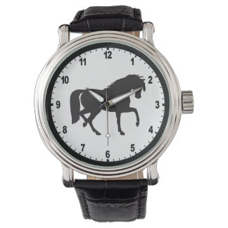 Vintage Black & White Horse Silhouette Watch