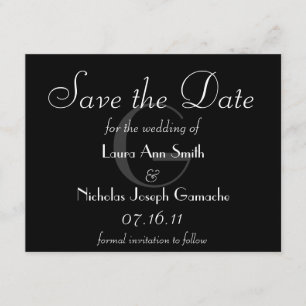 Vintage Black & White Monogram Save the Date