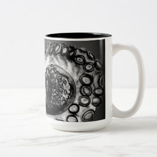 Vintage Black & White Nautical Octopus Tentacle Two-Tone Coffee Mug