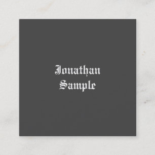 Vintage Black White Nostalgy Template Professional Square Business Card