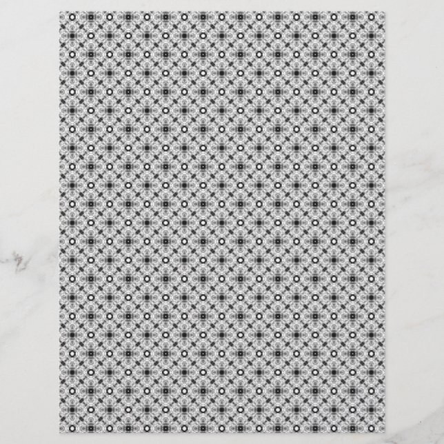 Vintage Black & White Plaid Scrapbook Paper Pages (Front)