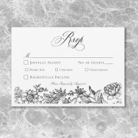 Vintage Black & White Tapestry Floral Wedding