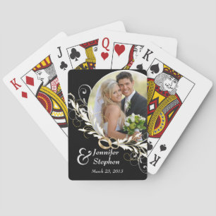 Vintage Black & White Wedding Photo Playing Cards