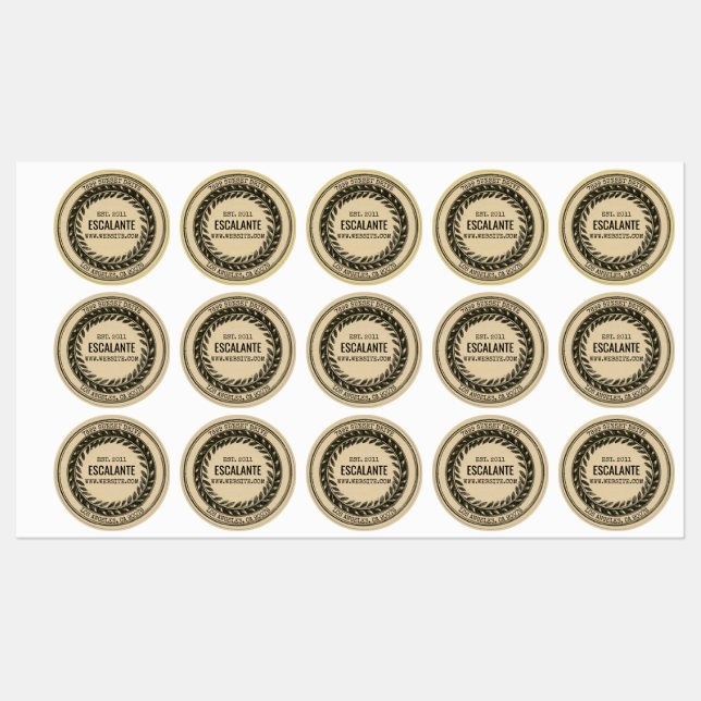 Vintage Black Wreath on Dark Beige (Sheet)