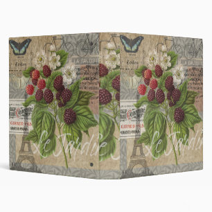 Vintage Blackberries & French Ephemera Art Collage Binder