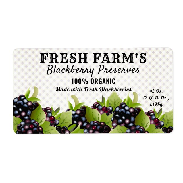 Vintage Blackberry Fruit Canning | Jar Label (Front)