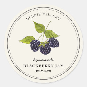 Vintage Blackberry Jam Jar Canning Étiquette
