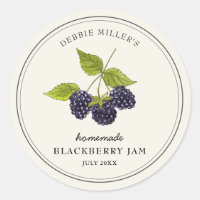 Vintage Blackberry Jam Jar Canning Label