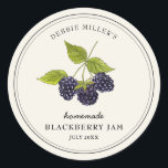 Vintage Blackberry Jam Jar Canning Label<br><div class="desc">Elegant Personalized hand painted watercolor vintage style Blackberries,  Jam jar label. Use for your homemade jam's or anything you choose. Makes great gift. Fill your information on label and enjoy.</div>