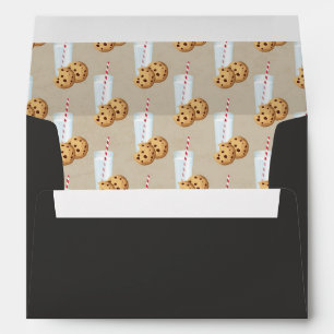 Vintage Blackboard Milk and Cookies Birthday Party Envelope